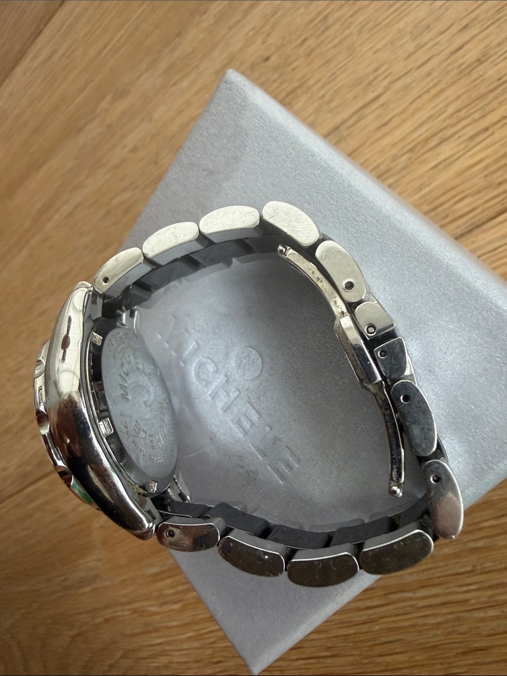 Michele Men’s Silver Bracelet Watch with Black Dial - Picture 6 of 6